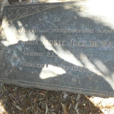 JOOSTE Anna Maria nee DE WET 1877-1935