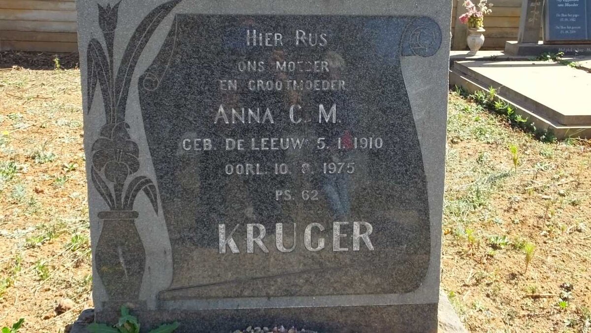 KRUGER Anna C.M. nee DE LEEUW 1910-1975