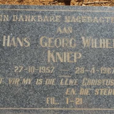 KNIEP Hans Georg Wilhelm 1957-1967