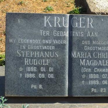 KRUGER Stephanus Rudolf 1896-1986 &amp; Maria Christina Magdalena CHAMBERS 1898-1989