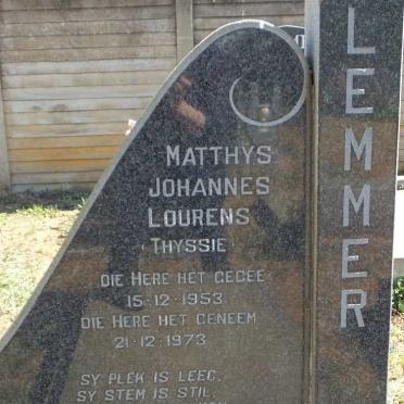 LEMMER Matthys Johannes Lourens 1953-1973