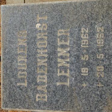 LEMMER Lourens Badenhorst 1962-1962