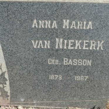 NIEKERK Anna Maria, van nee BASSON 1873-1967