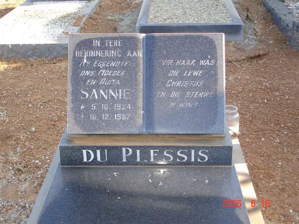 PLESSIS Sannie, du 1924-1987