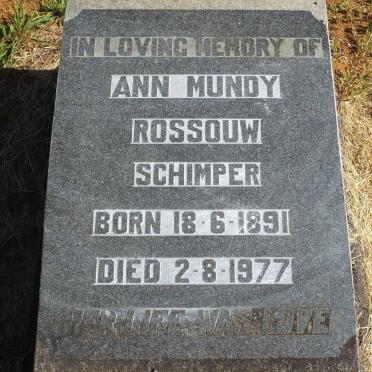 ROSSOUW Ann Mundy, SCHIMPER 1891-1977