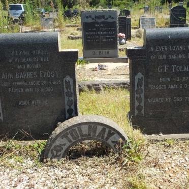 TOLMAY G.F. 1877-1962 &amp; Ann Barnes Frost TERREBLANCHE 1879-1960