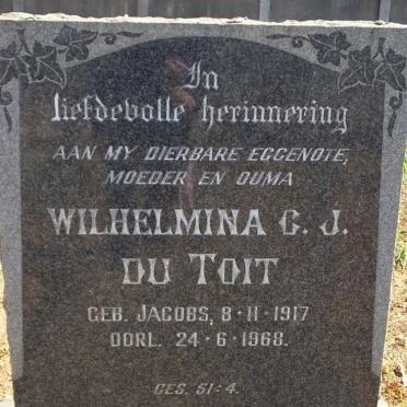 TOIT Wilhelmina C.J., du nee JACOBS 1917-1968