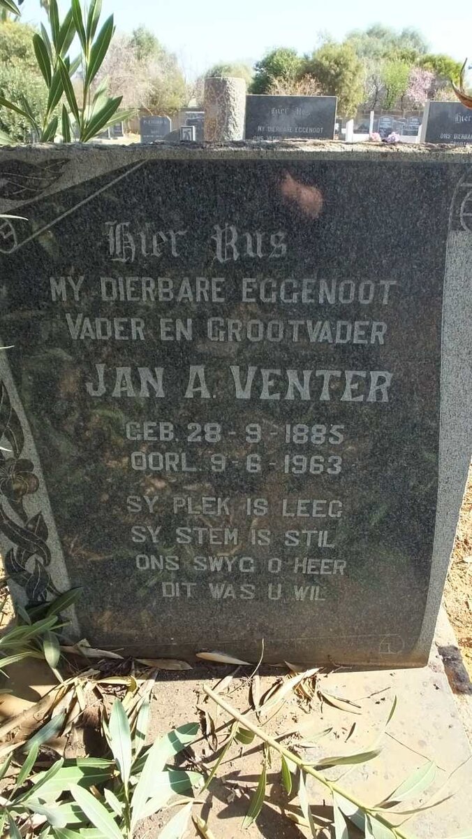 VENTER Jan A. 1885-1963