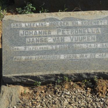 VUUREN Johanna Petronella, Janse van nee STAPELBERG 1902-1946