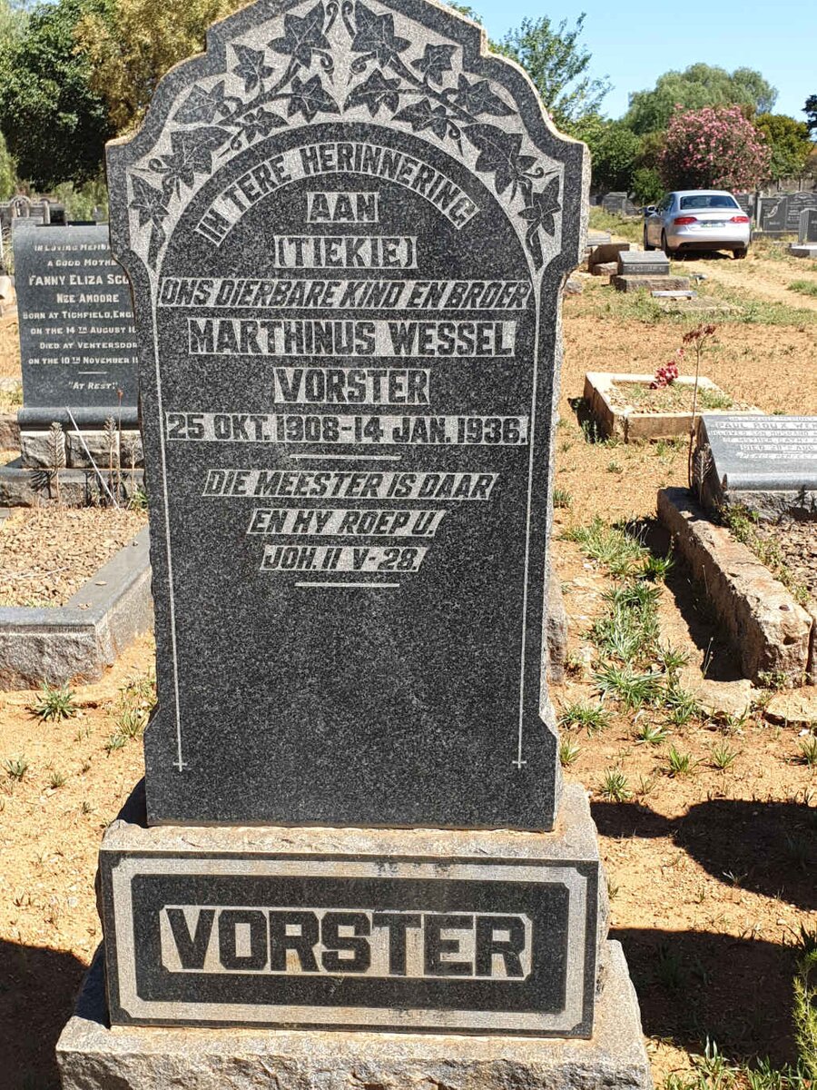 VORSTER Marthinus Wessel 1908-1936