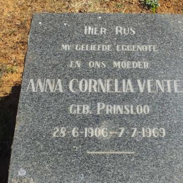 VENTER Anna Cornelia nee PRINSLOO 1906-1969