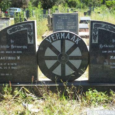 VERMAAK J. Marthinus W. 1878-1965 &amp; Maria G. SCHOLTZ 1890-1966