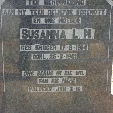 VENTER Susanna L.M. nee KRUGER 1914-1961