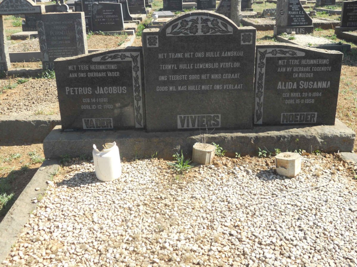 VIVIERS Petrus Jacobus 1881-1960 &amp; Alida Susanna KRIEL 1884-1958