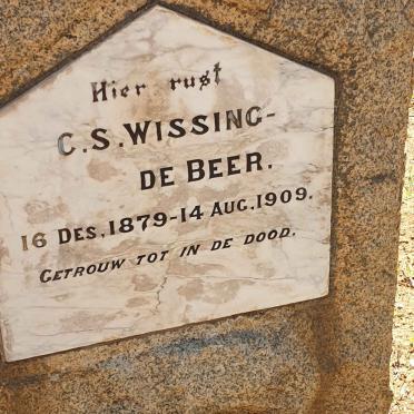WISSING C.S. nee DE BEER 1879-1909