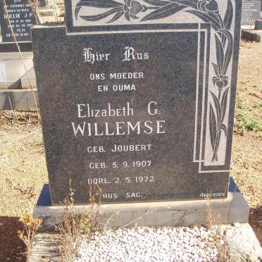 WILLEMSE Elizabeth G. nee JOUBERT 1907-1972