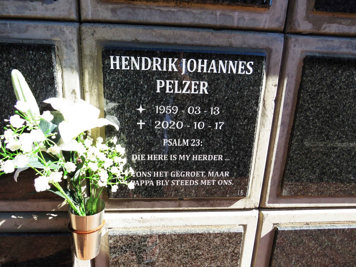 PELZER Hendrik Johannes 1959-2020