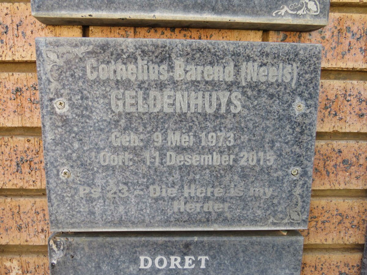 GELDENHUYS Cornelius Barend 1973-2015