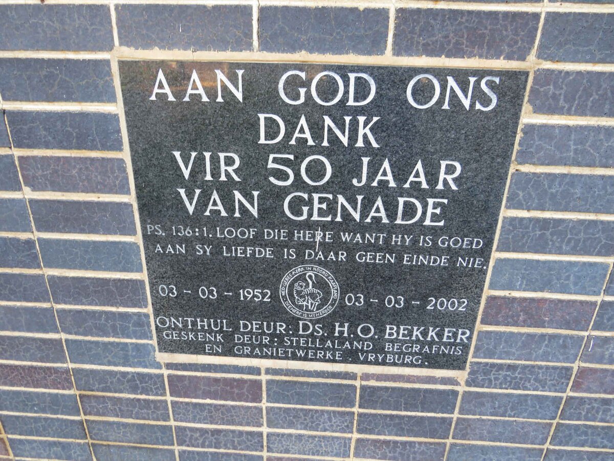 5. Church 50th Anniversary / Kerk 50 jarige hedenking