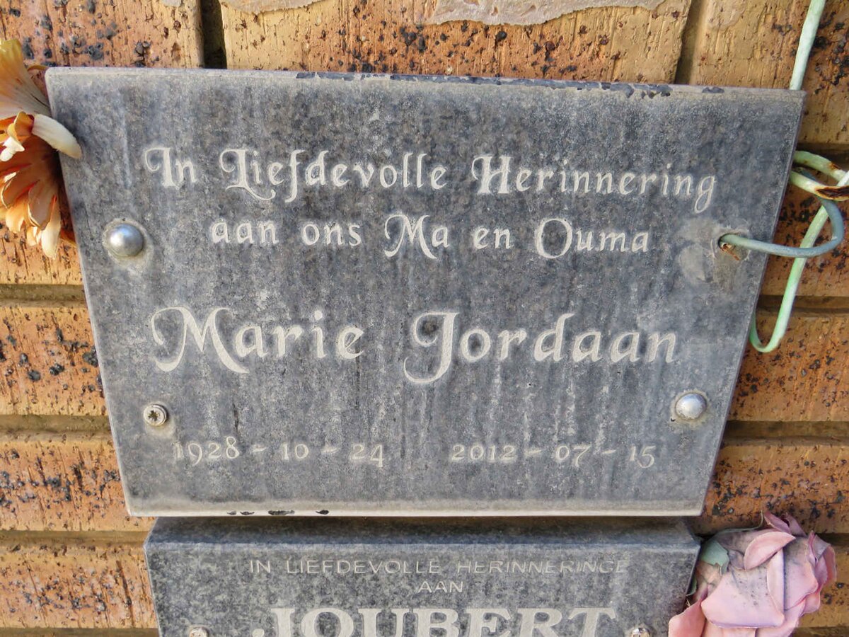 JORDAAN Marie 1928-2012