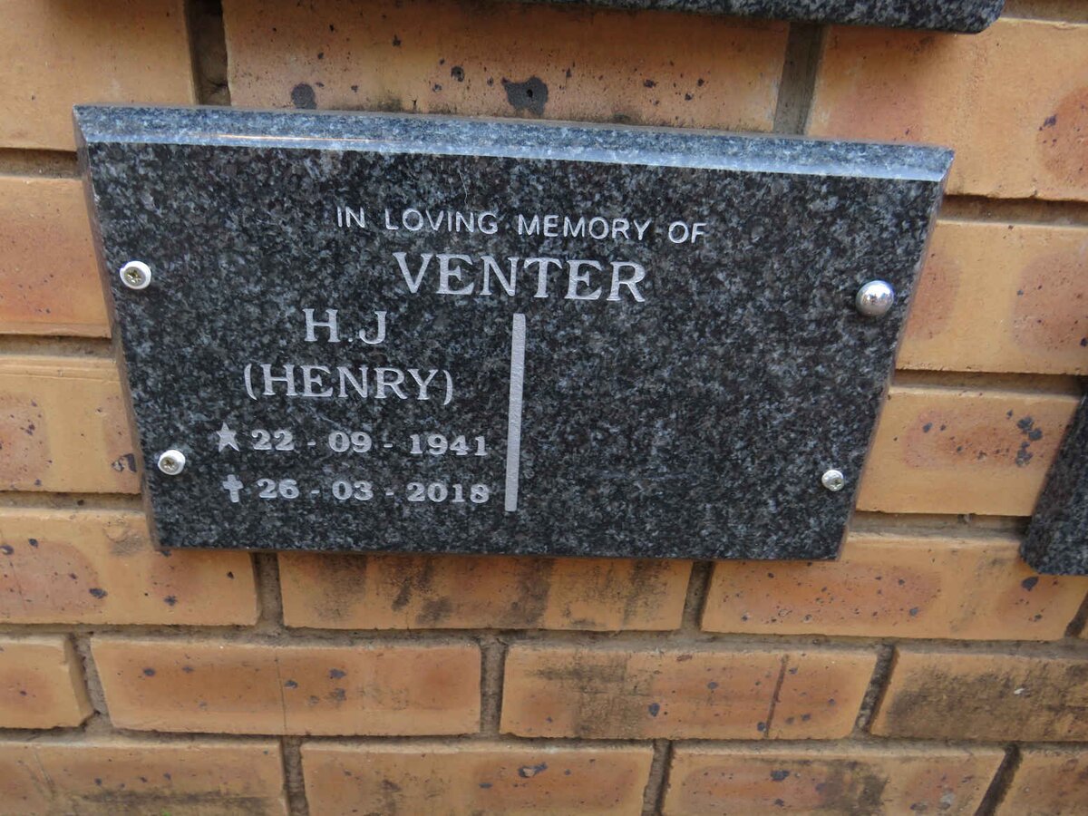 VENTER H.J. 1941-2018