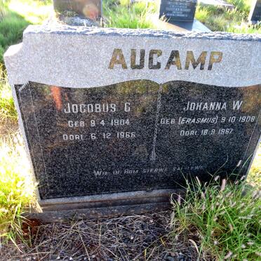 AUCAMP Jacobus G. 1904-1966 & Johanna W. ERASMUS 1908-1967