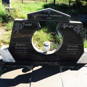 APPELGRYN Andries Cornelius 1921-1988 & Cornelia Johanna 1925-1995