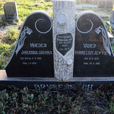 BREYTENBACH Cornelius Alwyn 1878-1962 & Johanna Jacoba BOTHA 1882-1956
