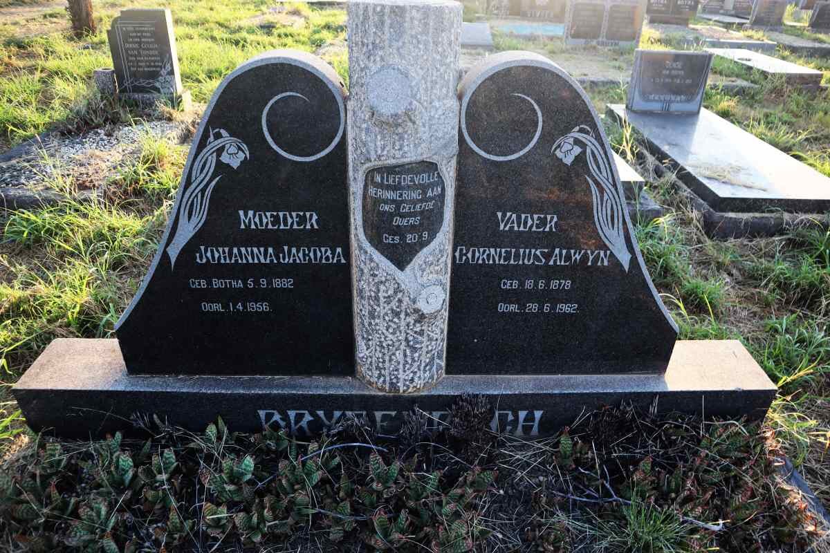 BREYTENBACH Cornelius Alwyn 1878-1962 & Johanna Jacoba BOTHA 1882-1956