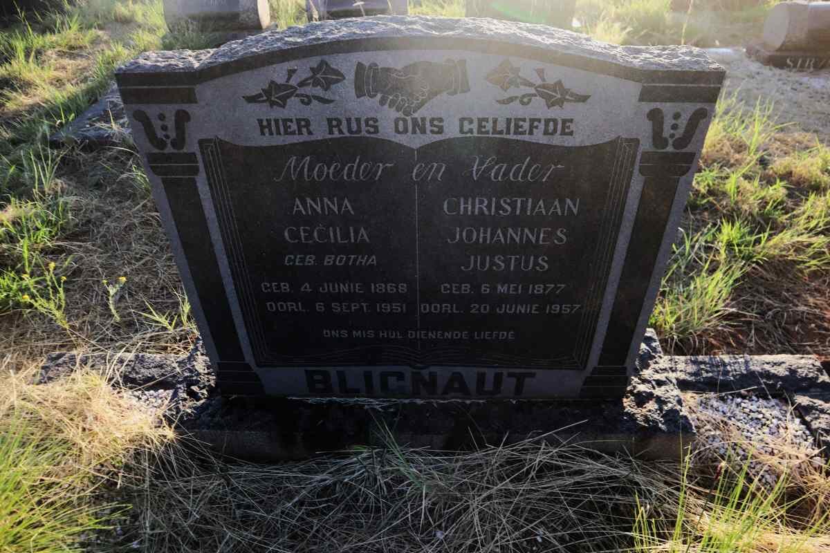 BLIGNAUT Christiaan Johannes Justus 1877-1957 & Anna Cecilia BOTHA 1868-1951