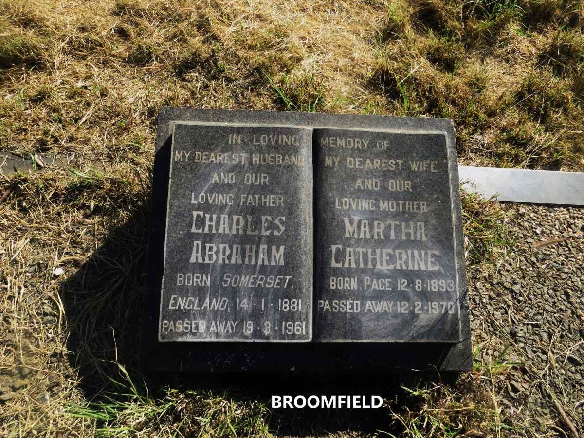 BROOMFIELD Charles Abraham 1881-1961 & Martha Catherine 1893-1970