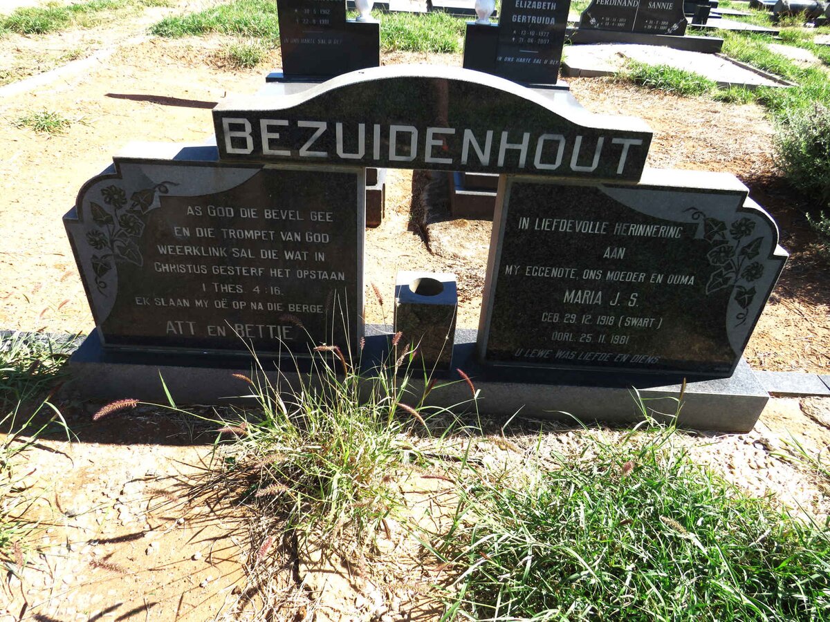BEZUIDENHOUT Maria J.S. nee SWART 1918-1981