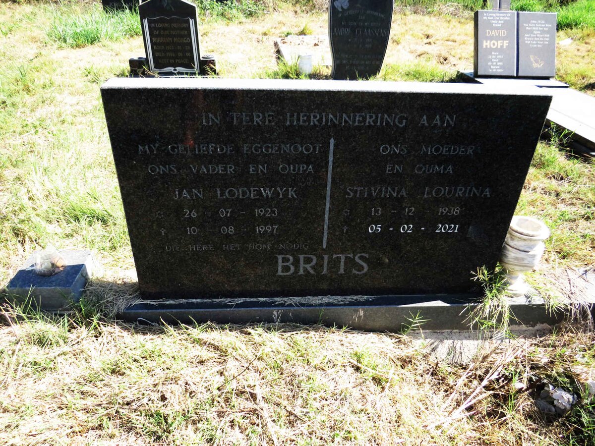 BRITS Jan Lodewyk 1923-1997 & Stivina Lourina 1938-2021