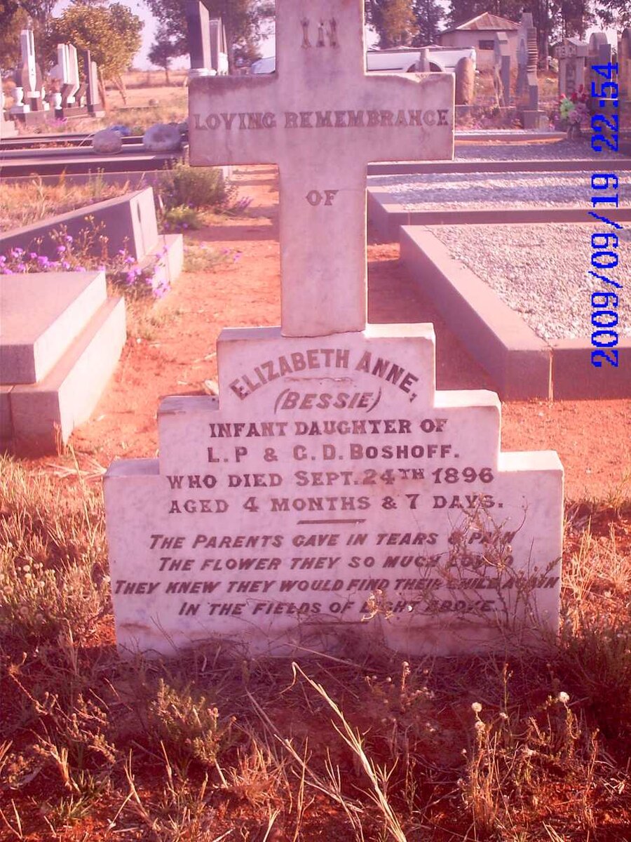 BOSHOFF Elizabeth Anne 1896-1896