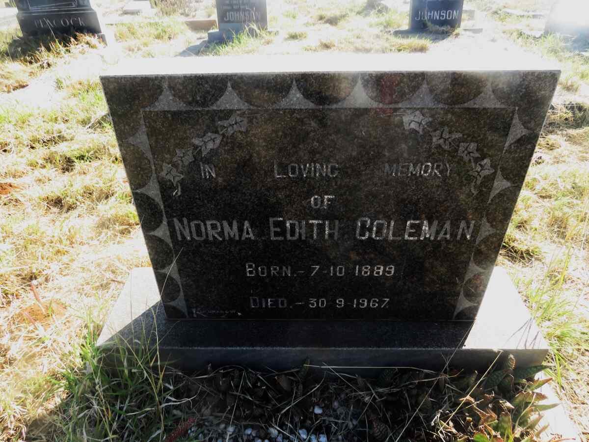 COLEMAN Norma Edith 1889-1967