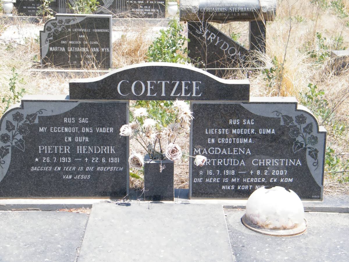 COETZEE Pieter Hendrik 1913-1981 &amp; Magdalena Gertruida Christina 1918-2007