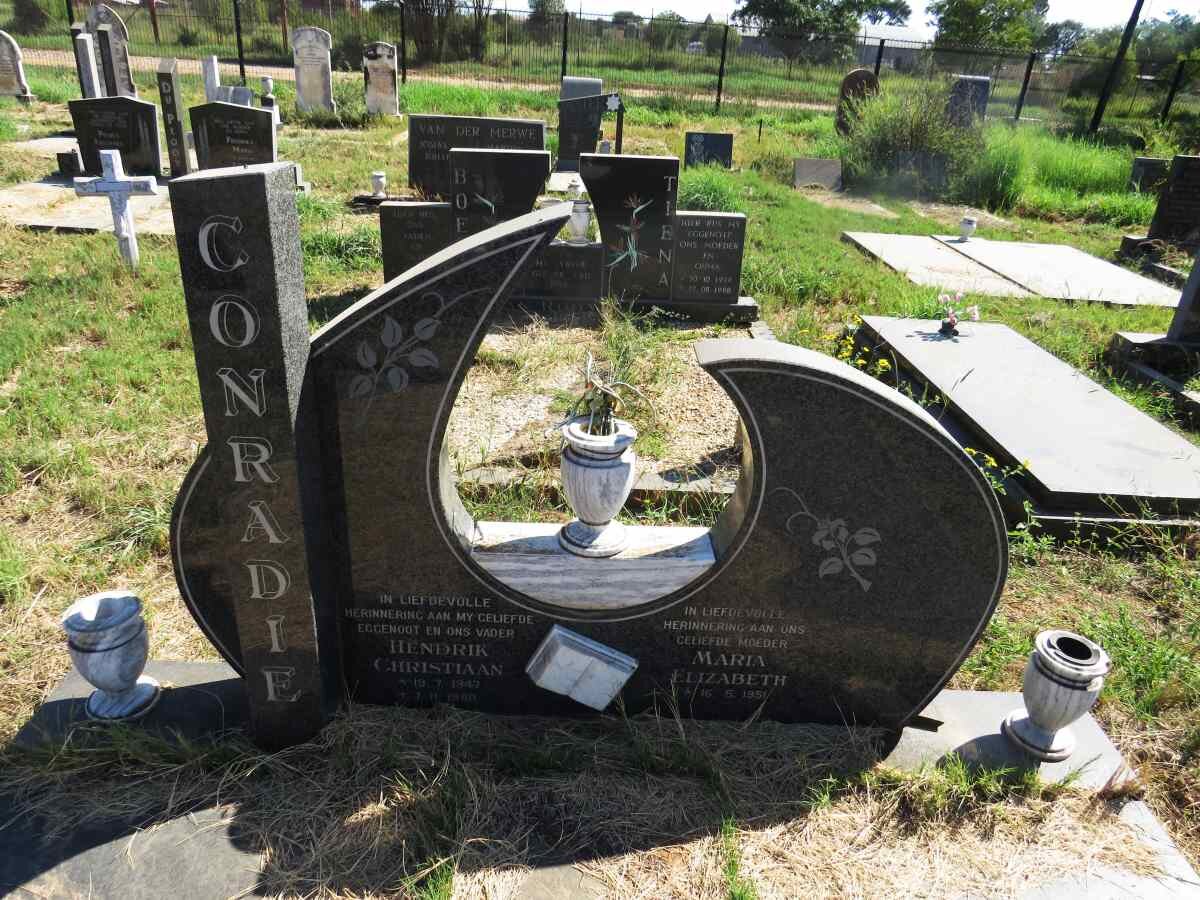 CONRADIE Hendrik Christiaan 1947-1988 & Maria Elizabeth 1951-