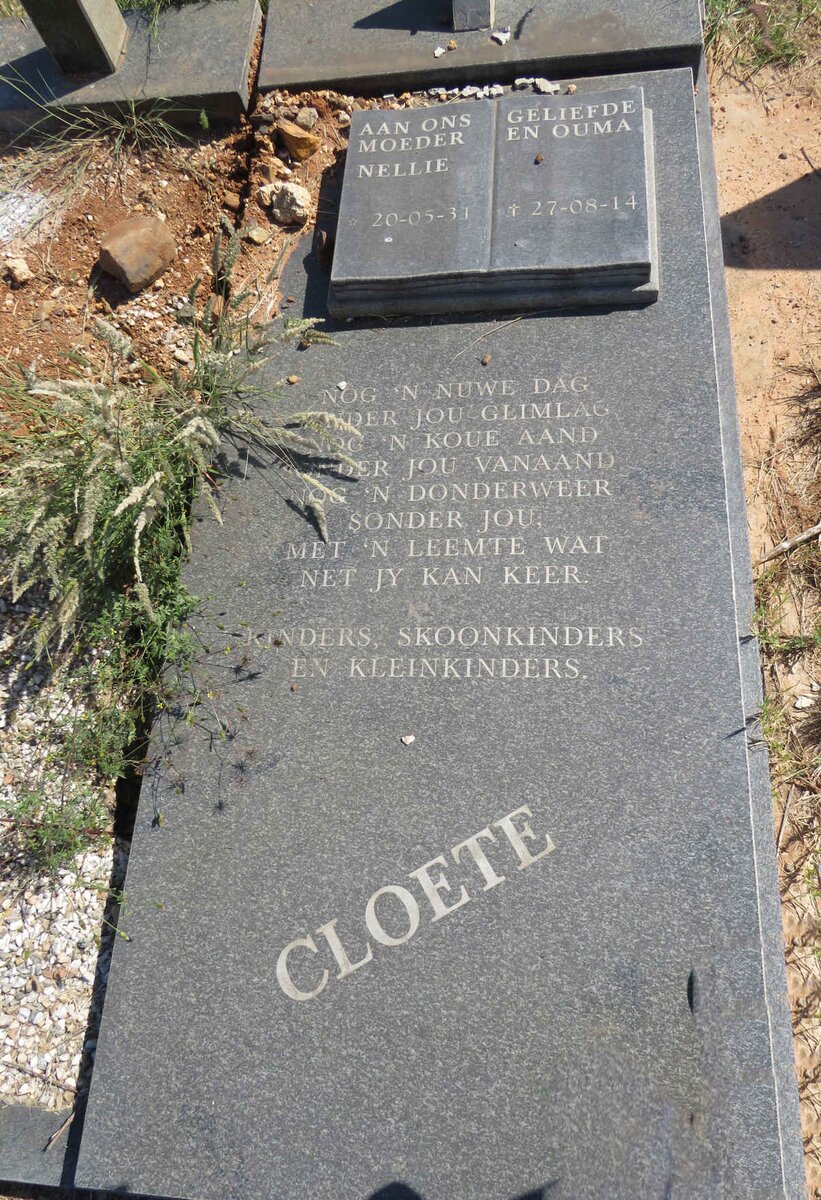 CLOETE Nellie 1931-2014
