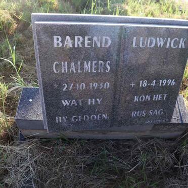 CHALMERS Barend Ludwick 1930-1996