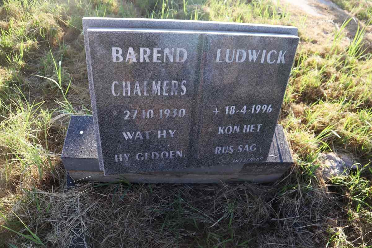 CHALMERS Barend Ludwick 1930-1996