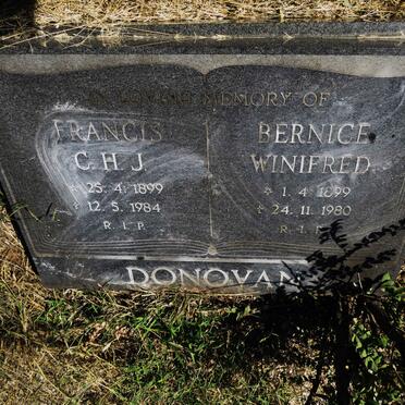 DONOVAN Francis C.H.J. 1899-1984 & Bernice Winifred 1899-1980
