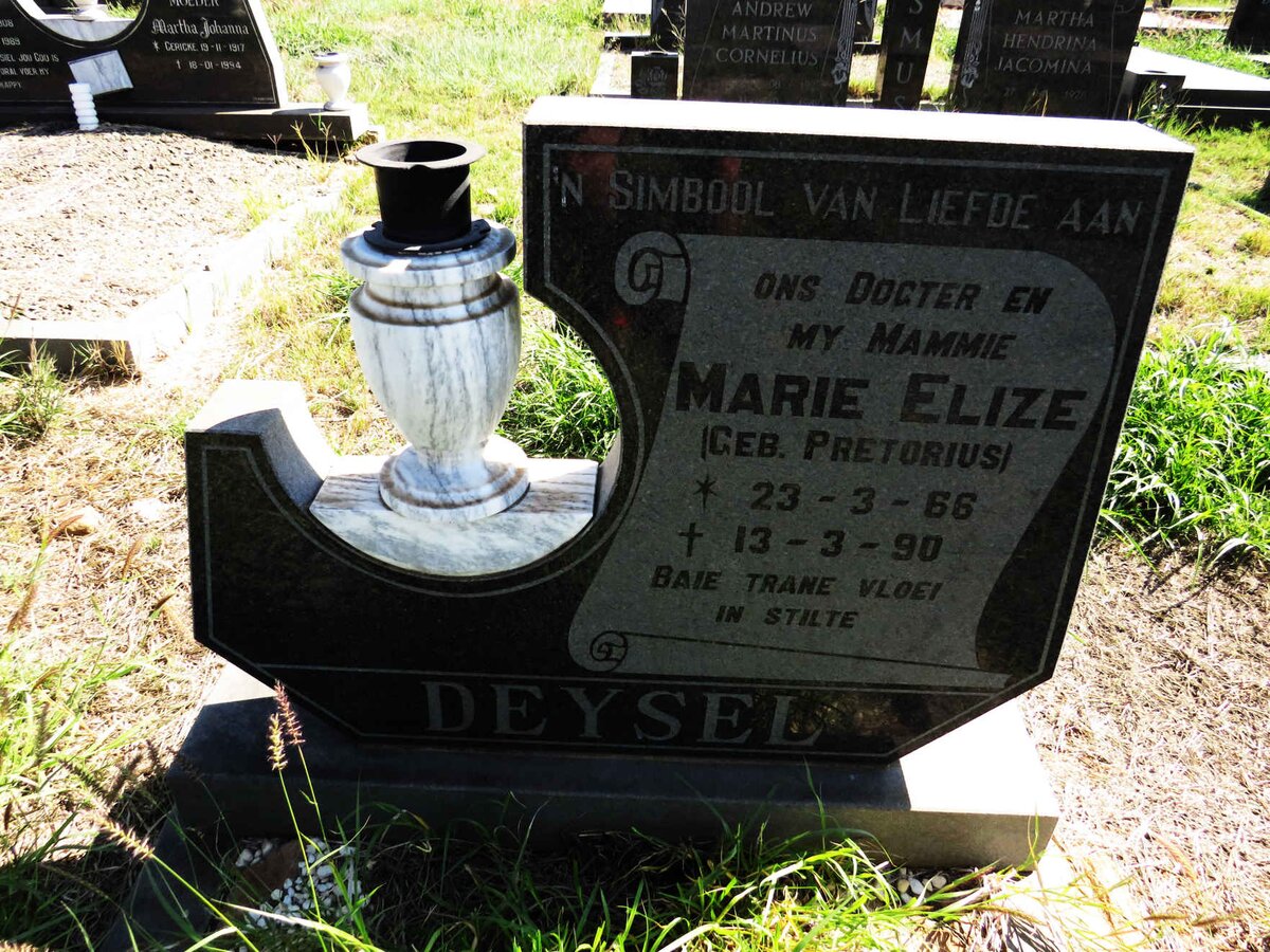 DEYSEL Marie Elize nee PRETORIUS 1966-1990