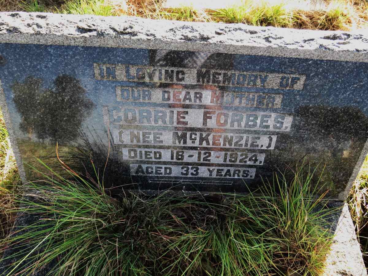 FORBES Corrie nee MCKENZIE -1924