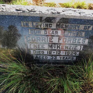 FORBES Corrie nee MCKENZIE -1924