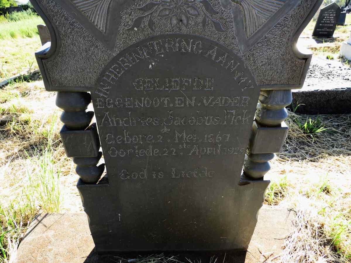 FICK Andries Jacobus 1867-1929