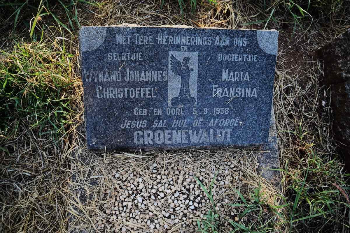 GROENEWALDT Wynand Johannes Christoffel 1958-1958 :: GROENEWALDT Maria Fransina 1958-1958