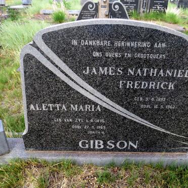 GIBSON James Nathaniel Fredrick 1892-1962 & Aletta Maria VAN ZYL 1896-1969