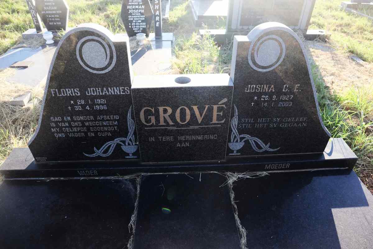 GROVE Floris Johannes 1921-1996 & Josina C.E. 1927-2003