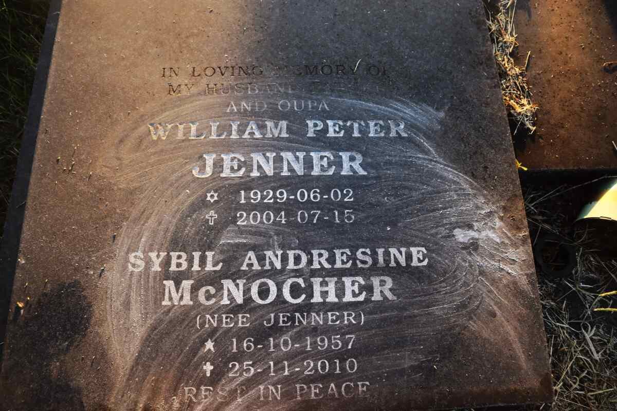 JENNER William Peter 1929-2004 :: MCNOCHER Sybil Andresine nee JENNER 1957-2010