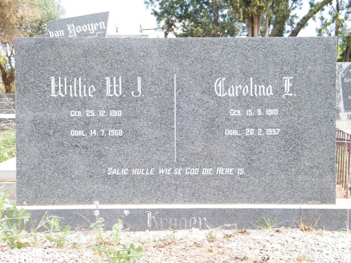 KRUGER Willie W.J. 1910-1968 &amp; Carolina E. 1910-1997
